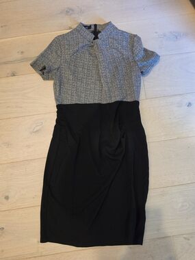 & Other Stories Gray Tweed Top Black Pencil Dress